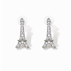 Silver Eiffel Tower Earrings